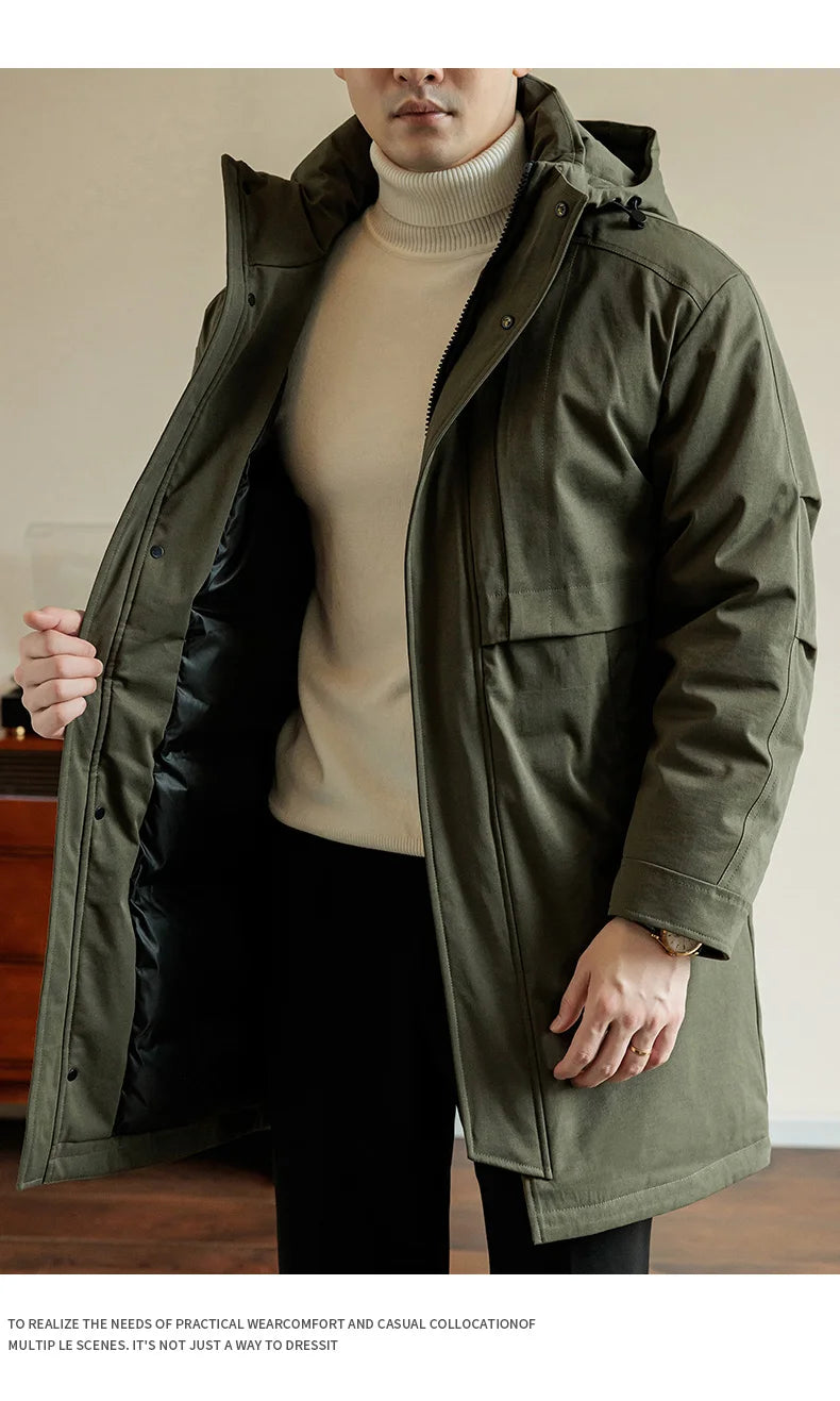 Winter Jackets Men Padded Warm Long Cotton Coats Plus Size 6XL 7XL 8XL Oversize Windbreak Hooded Black Autumn Pockets Loose Male