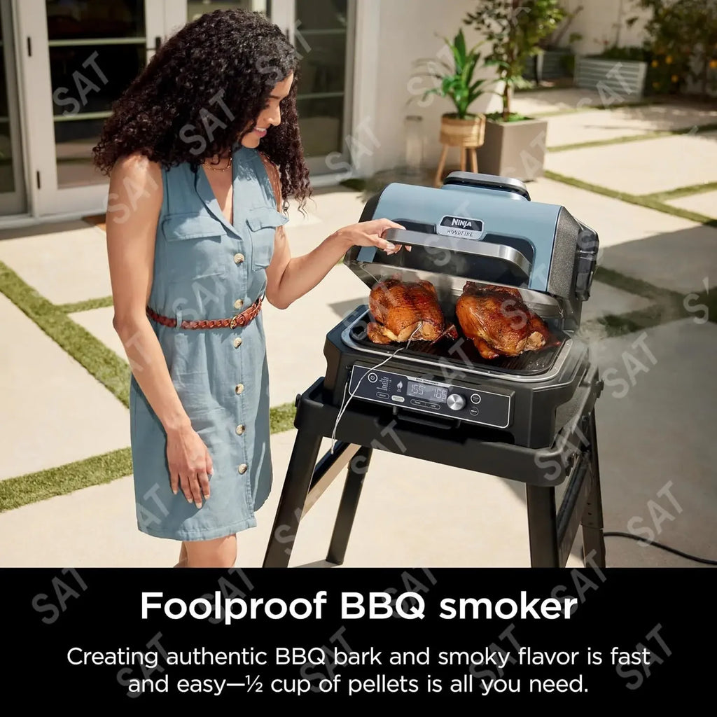 2025 ANinja OG951 Woodfire Pro Connect Premium XL Outdoor Grill & Smoker, Bluetooth, App Enabled, 7-in-1 Master Grill, BBQ Smoke