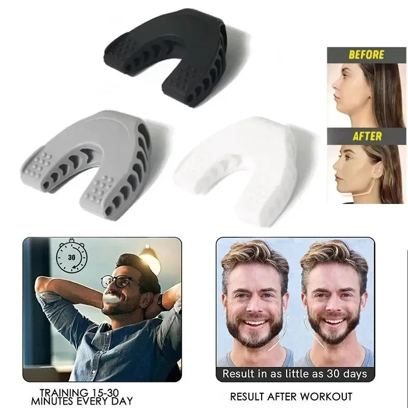 New Facial Mouth Jawline Face Fitness Muscle Chew Ball Bite Breaker Training Equipment U Shape Jaw Exerciser