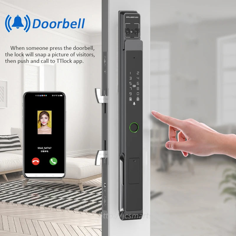 Waterproof 3D Face Recognition smart Door Lock TTlock WiFi Unlock Digital Smart Lock Fingerprint Key Card Nfc Phone Unlock Lock