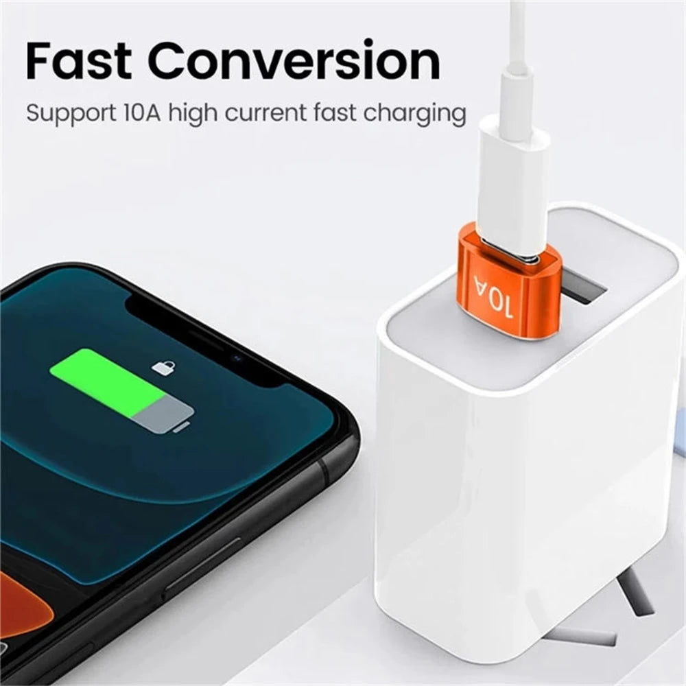6pcs 10A OTG USB 3.0 To Type C Adapter USB Female To Type c Male Fast Charging Converter USB to Type C OTG For Xiaomi Laptop PC