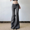 American Low Waist Bell Bottoms Y2K Fashion Streetwear Slim Wide Leg Pants Spring New Simple Basic Solid Ladies Suit Trousers