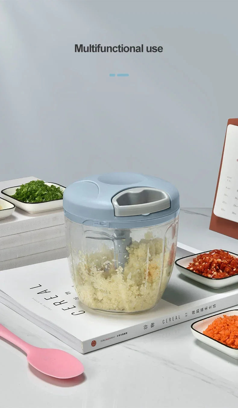 900/500ML Garlic Chopper Manual Garlic Press Food Vegetables Cutter Meat Grinders Kitchen Gadgets Hand Mincer Garlic Masher