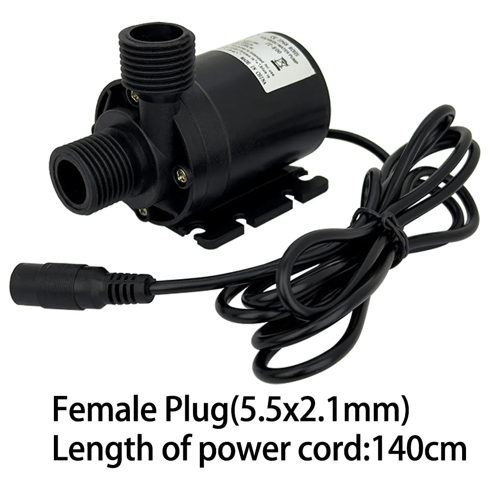 Brushless Motor Water Pump, DC6~24V 1100L/H, 8M Head G1/2" Submersible Pump, Fountain Water Heater, Shower Booster Pump, IP68