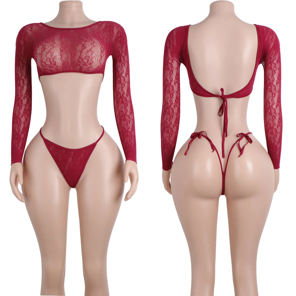 Women's Exotic Two-Piece Bodysuit Arm Sleeves Hollow Straps Shiny Wholesale Ballroom Dancewear Performance Pole Dance Wear