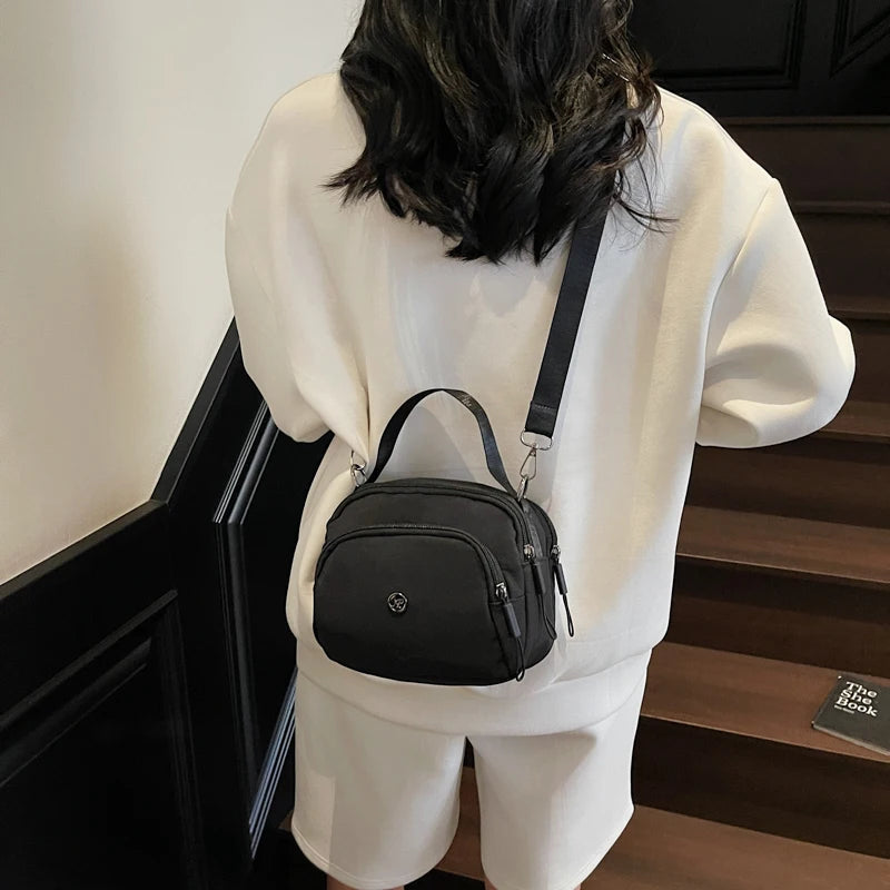 Women's Fashion Canvas Crossbody Bags Multi Pocket Small Shoulder Bag Casual Boho Handbag Lightweight Travel Purse for Daily Use