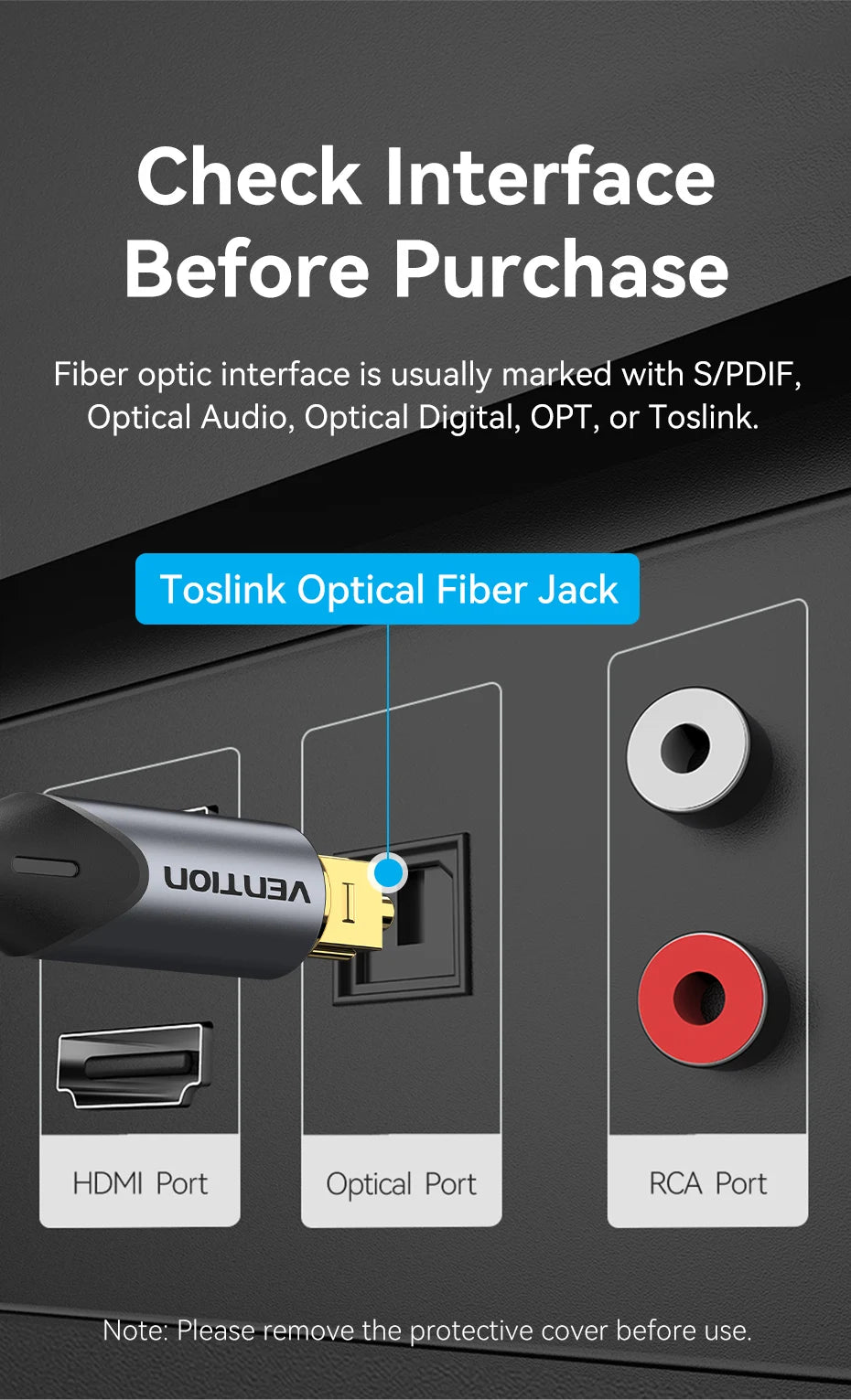 Vention Digital Optical Audio Cable Toslink SPDIF Coaxial Cable 1m 2m for Amplifiers Blu-ray Xbox 360 PS4 Soundbar Fiber Cable