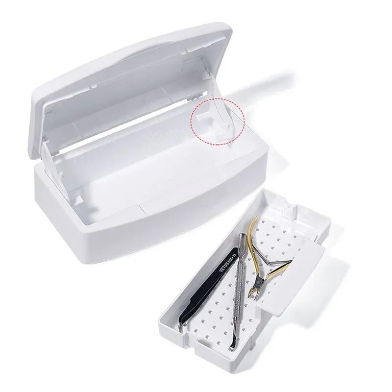 Nail Art Tools Sterilizer Tray White Sterilization Box Disinfection Container Manicure Tools for Salon Nails Accessoires