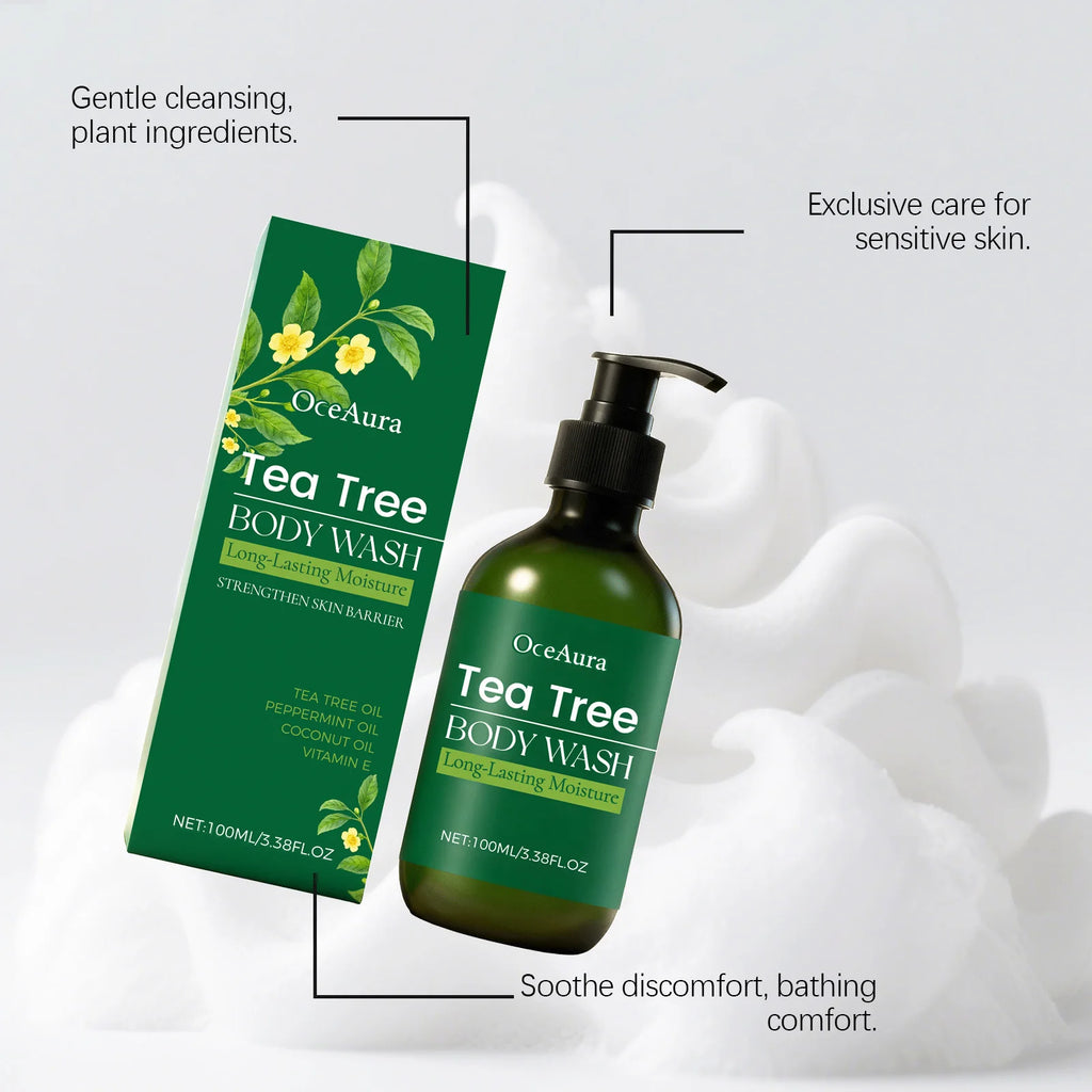 OceAura Tea Tree Body Wash Nourishing Skin Gentle Care Wash Away Dirt Eliminate Body Odors Strengthen Skin Barrier Shower Gel