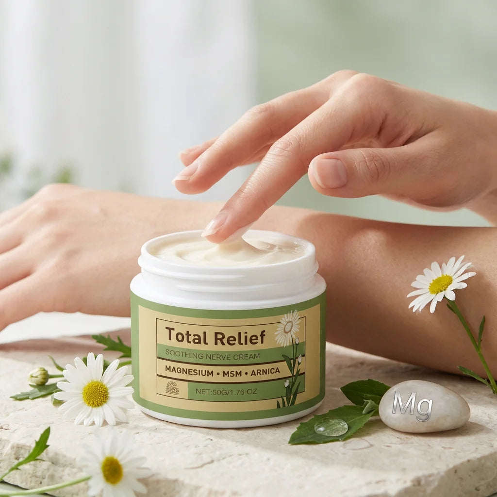 Magnesium Soothing Cream | Relieve Nerves Tension Reduce Muscle Discomforts Joint Care Fast Absorb | Total Relief Body Cream