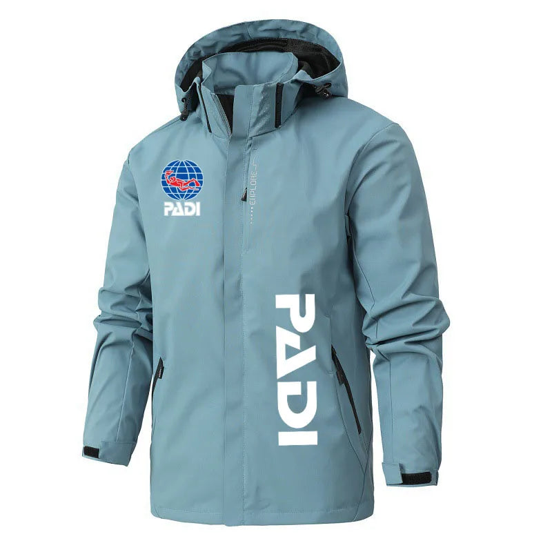 Classical Jacket Scuba Driver Padi Sport Windproof Outwear Spring Autumn Hiking Climbing Windbreaker print Men Cycling Coat