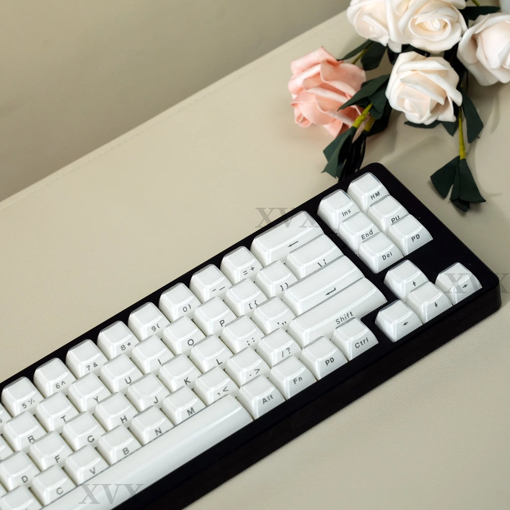 XVX Jelly Crystal Keycaps Side Print Pink/Blue 113keys Double Shote DIY Mechanical Keyboard OEM Profile Translucent Keycaps