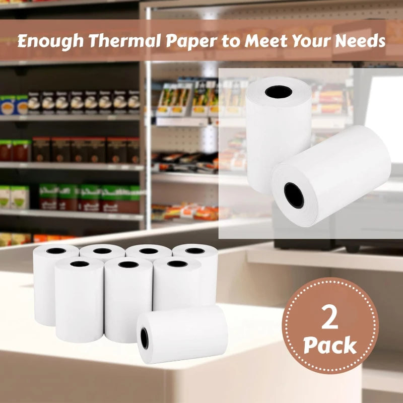 57x40mm Cash Register Thermal Paper 10 Rolls Compatible POS Credit Card Machine Catering Takeout Kitchen Queue Receipt Printing