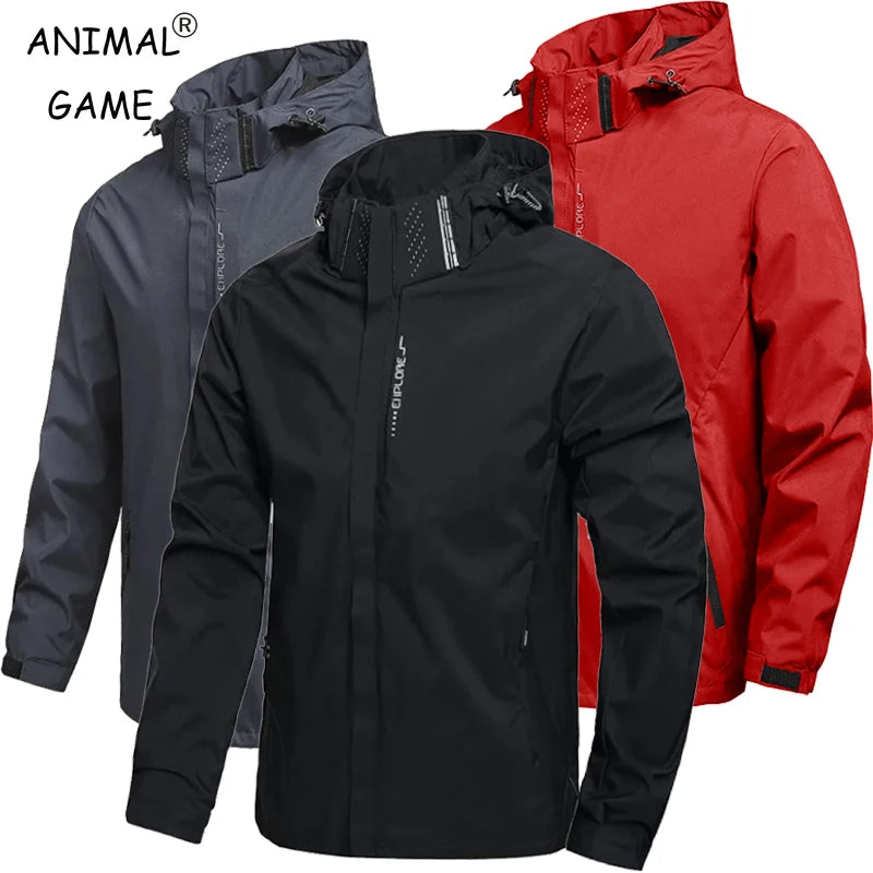 Men's Outdoor Waterproof Raincoat Lightweight Cycling Coat with Hood Streetwear Hiking Windproof Jacket Climbing Outdoor Jackets