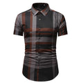 Summer Business Social Chemise Homme Casual Party Short Sleeve Striped Shirt Men Dress Luxury Button Up Fashion Mens Clothes