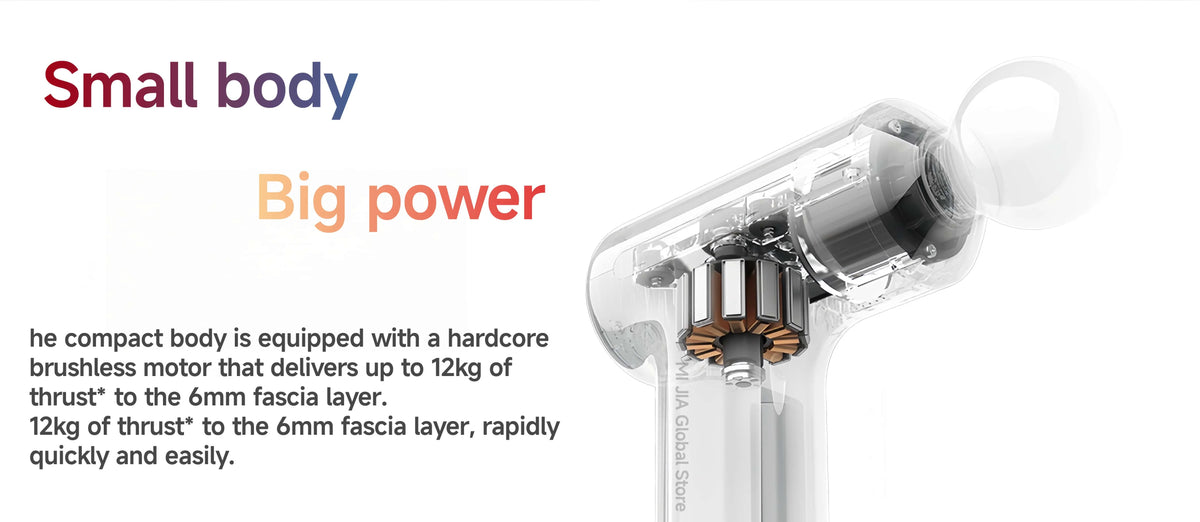 Mijia Mini Fascia Gun 3 Portable Muscle Massage Gun 12kg Thrust Brushless Silent Motor 3 Massager Heads Relax Body