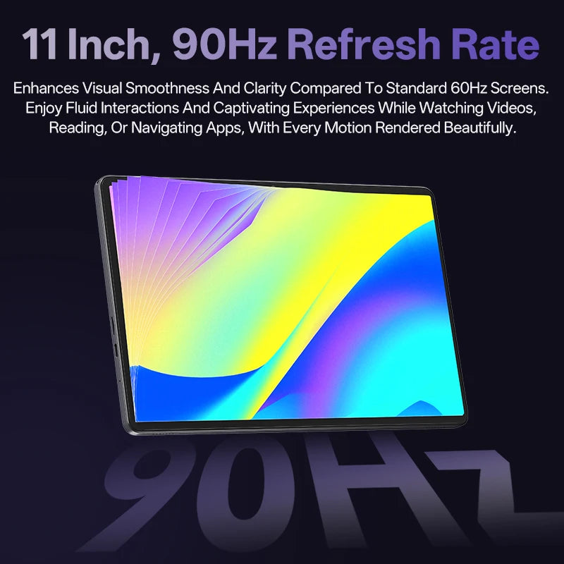 SVITOO Tablet 2026 Android 16 11 Inch 90Hz HD IPS Screen Unisoc T7250 Octa-Core Processor 4GB Physical RAM + 16GB Virtual RAM 128GB ROM 1TB Expandable 8800mAh Battery 2.4GHz 5GHz WiFi 5 Bluetooth 5.0 GPS Widevine L1 With Case