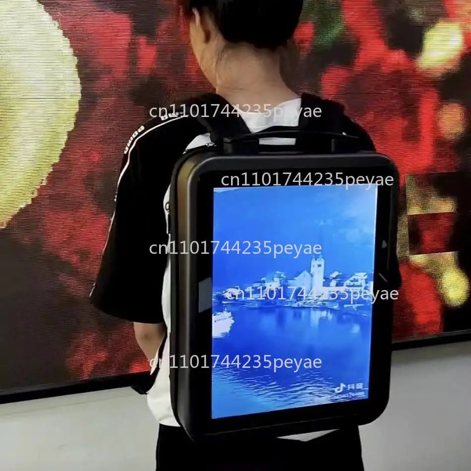 Display backpack, LCD screen backpack, advertising backpack, dynamic schoolbag 21.5 inches