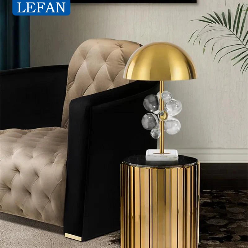 Morden italian designer Table Lamp Creative mushroom lamp Colorful Glass Ball Lamp for Living Room Bedroom Reading Lamp