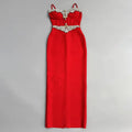 2025 Summer New Women Bandage Dress Sexy Spaghetti Strap Beading Clothes Club Party Maxi Dresses