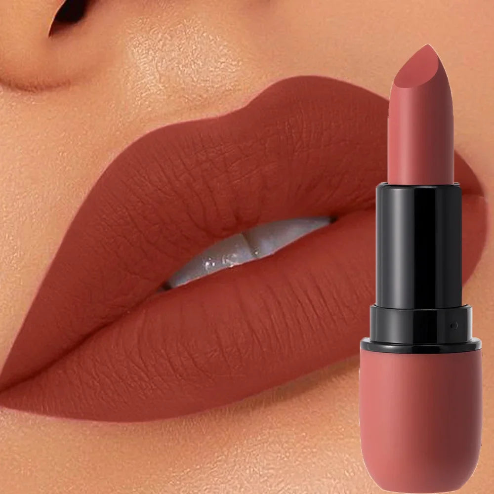 6 Colors Sexy Matte Lipstick Waterproof Long Lasting Color Rendering Non-stick Velvet Lips Contour Pencil Woman Makeup Cosmetics