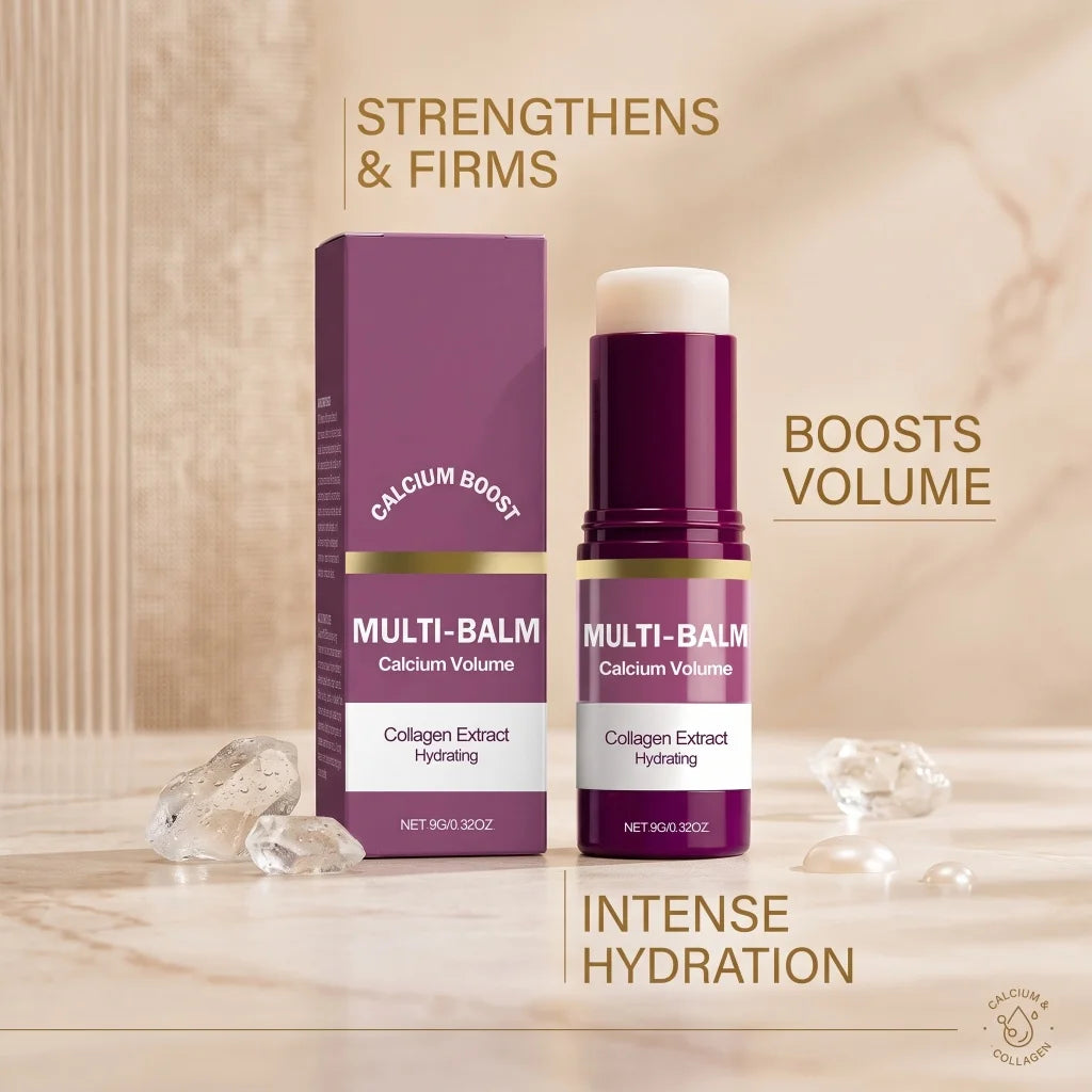 Multi‑Balm Calcium Volume Stick Collagen Extract Deep Hydrating for Fuller Supple Radiant Portable Solid Facial Skin Care Balm
