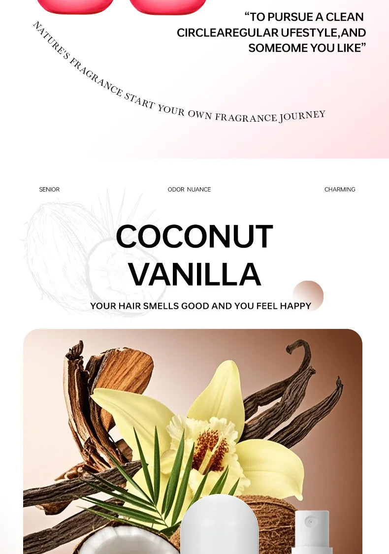 1Pcs Coconut Rose Fragrance Spray Hair & Body perfume Mist Fresh Long Lasting Fragrance Perfume Travel Size Freshener Spray