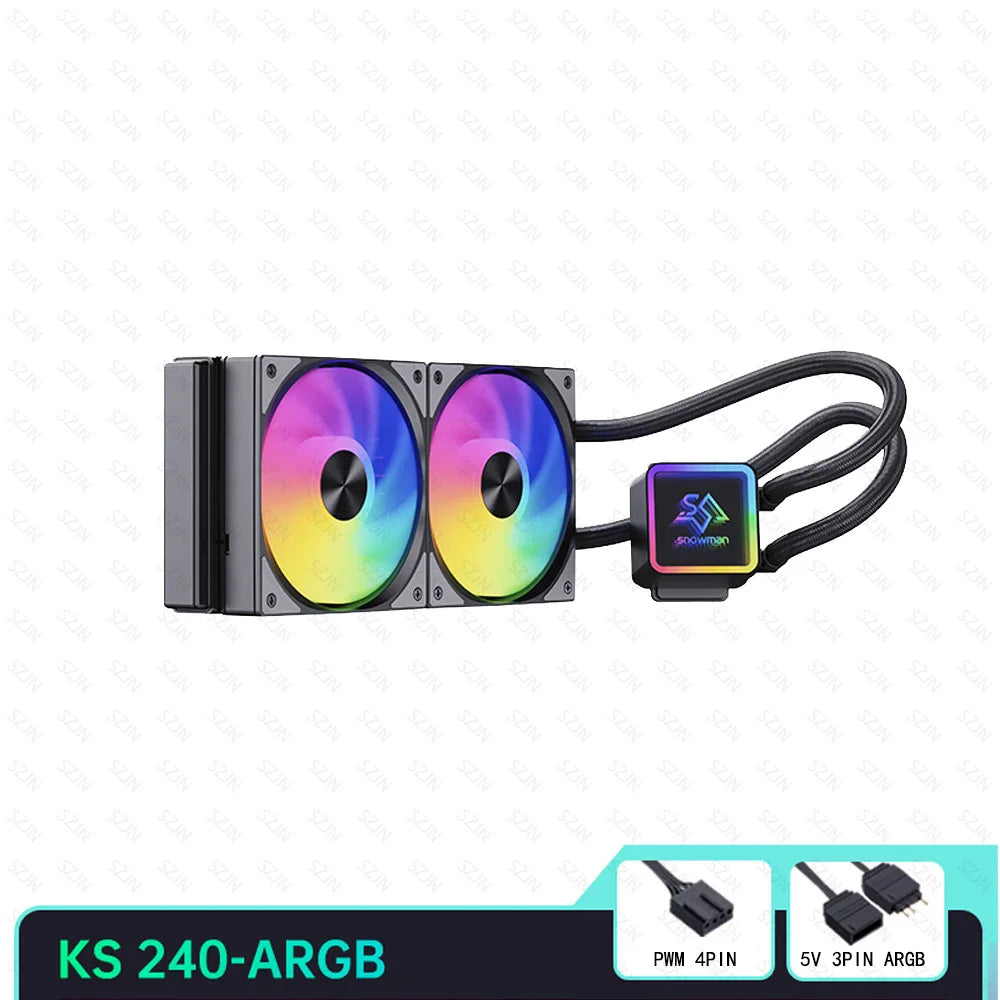 Liquid Cooler 120/240/360 ARGB CPU Cooler Computer Fan CPU AIO Water Cooler Support Intel&AMD Efficient PWM-Controlled Pump