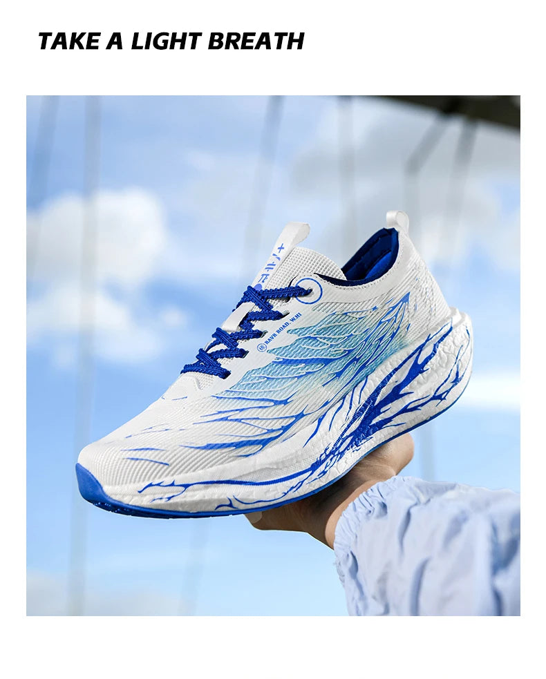 Fluorescence Running Shoes CarbonBoard Marathon Men Sports Breathable Women's Comfortable Athletic Sneakers Soft Wear Resistant