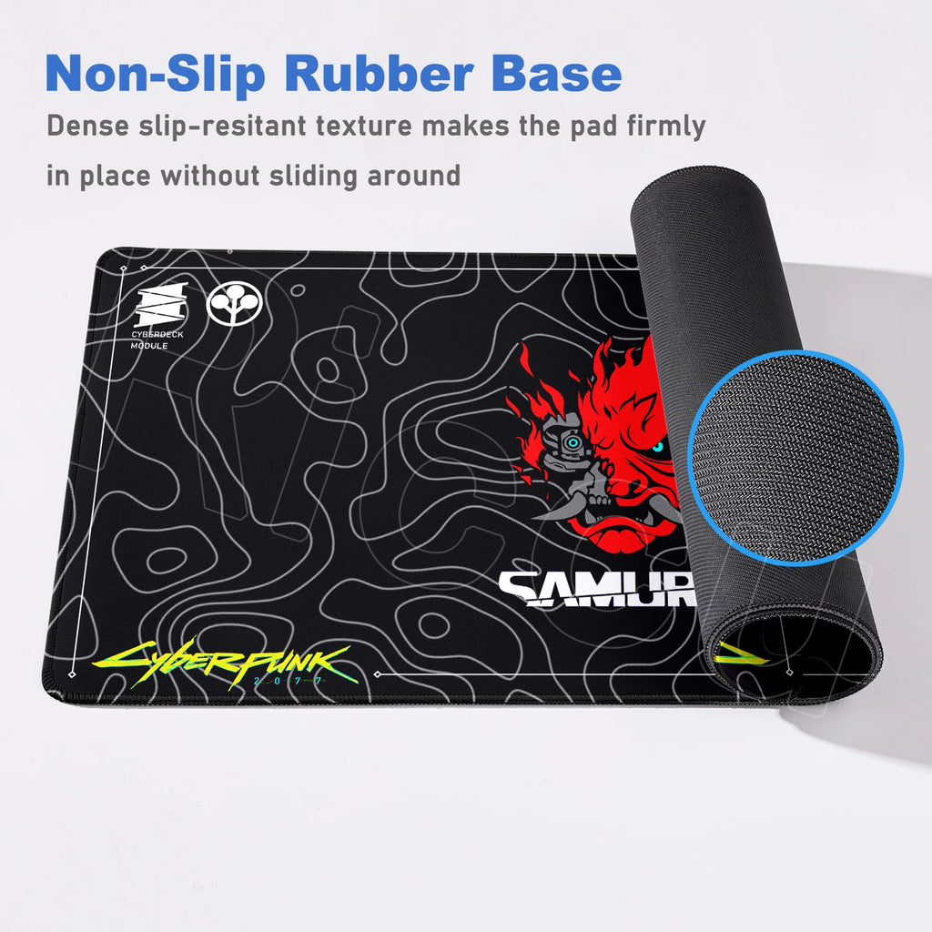 Black Gaming Mousepad XXL Rubber Non-slip Office Deskmat Anime Girl Playmat C-Cyberpunks Style Lock Edge PC Keyboard Accessories