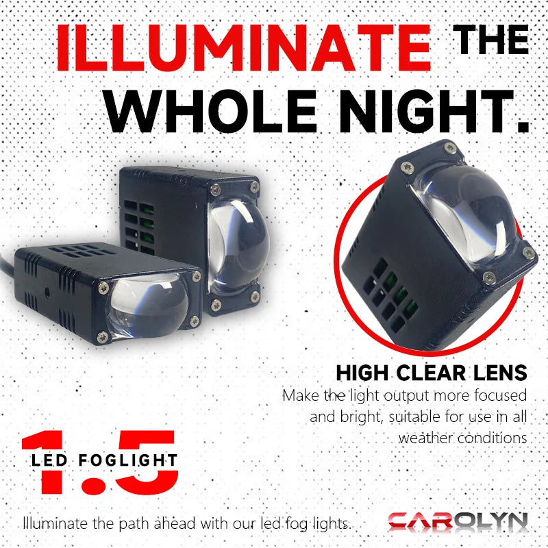Led Headlight Bumper Fog Lamps Projector Lens Work Light Mini Driving Light Auxiliary Lights For Car Motorcycle Bar Spotlights