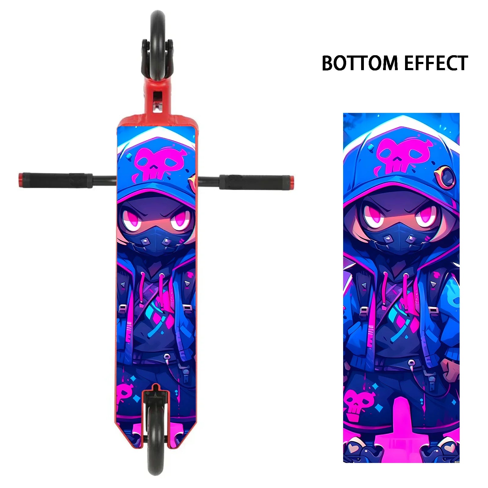1 large colorful dark cute cool boy scooter sticker, scooter sticker, scooter DIY decorative sticker/skateboard body personalize