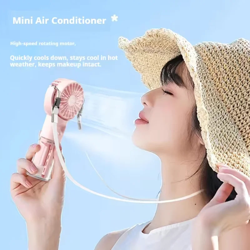 Wearable Handheld Mini Fan Outdoor Portable Cold Air Spray Fan With Humidification Function