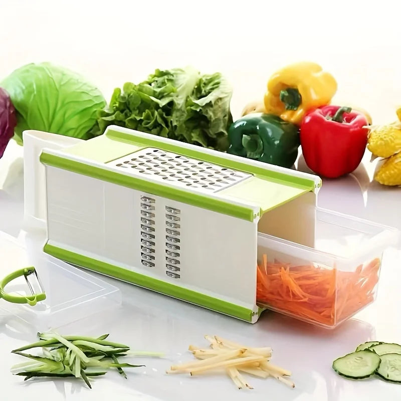 5-In-1 Multifunctional Vegetable Chopper & Slicer Durable Abs Perfect For Outdoor Cooking Vegetable Slicer Cutter Kitchen Tools