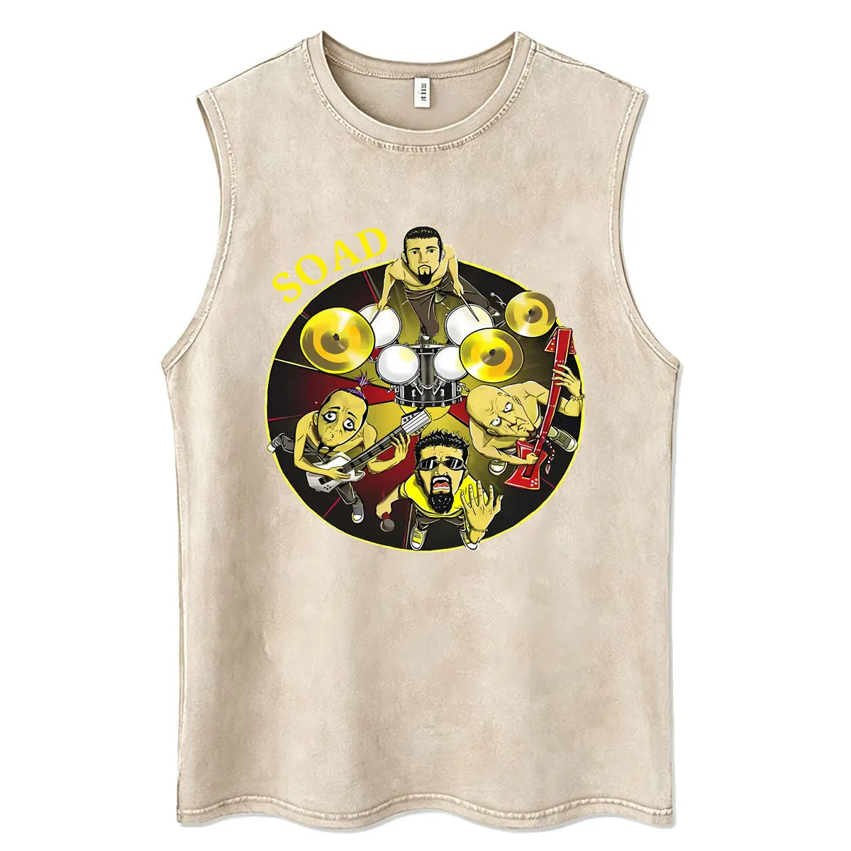 System of A Down Vintage Washed Tank Tops Men's Classic Rock Alternative Metal Sleeveless Vests T-shirt Male Oversized T Shirts