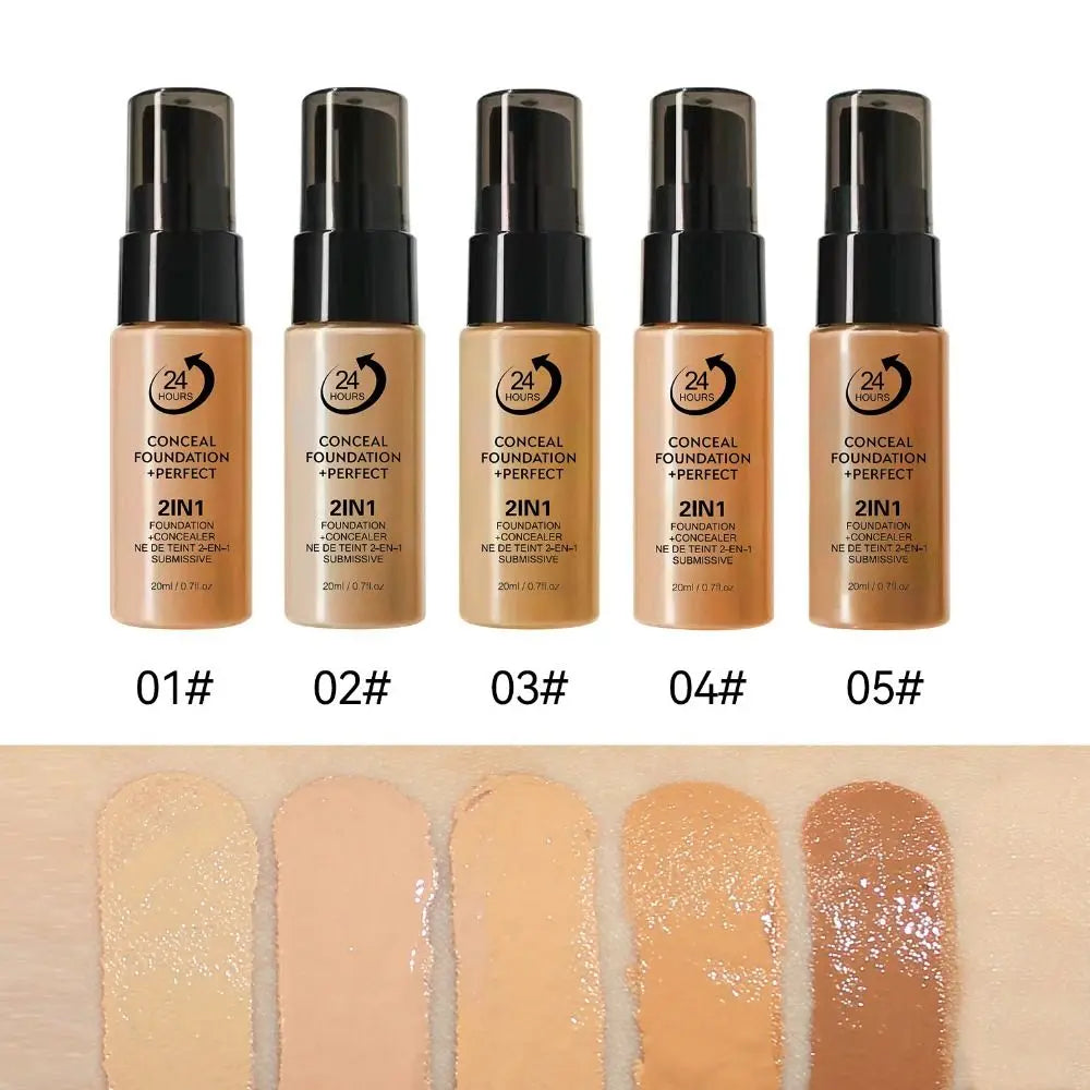 New Waterproof Liquid Foundation Oil-Control Matte Face Foundation Cream Natural Creamy Texture Foundation Concealer Cream