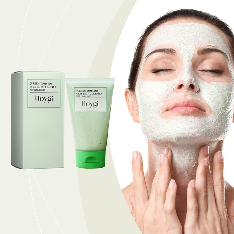 Deeply Cleansing Green Tomato Facial Cleanser For Hydrating, Moisturizing, Skin Cleaning Oil-Water Balance Facial Clay Cleanser