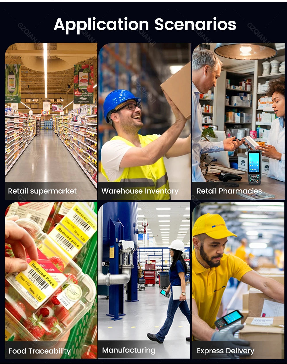 Android 10 PDA Handheld Terminal 2D Barcode Scanner 4G Data Collector NFC Cradle Charger Optional Logistics Warehousing Device