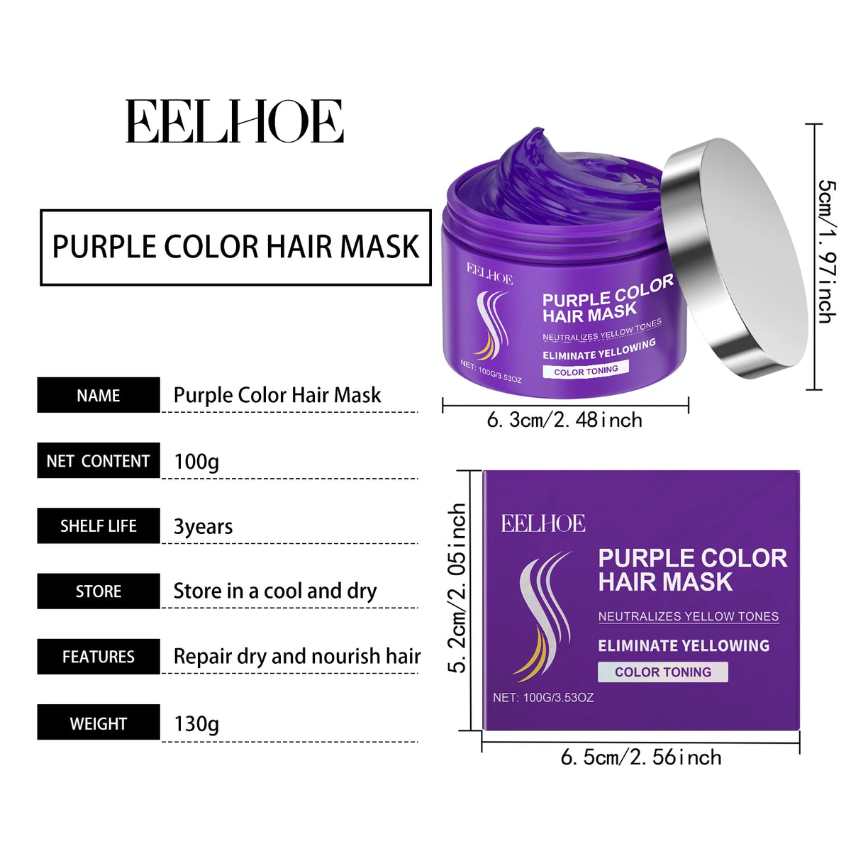 Purple Shampoo for Blonde Hair Eliminate Yellowing Bleached Silver Anti-Fading Purple Hair Mask Conditioner Essential Oil Set