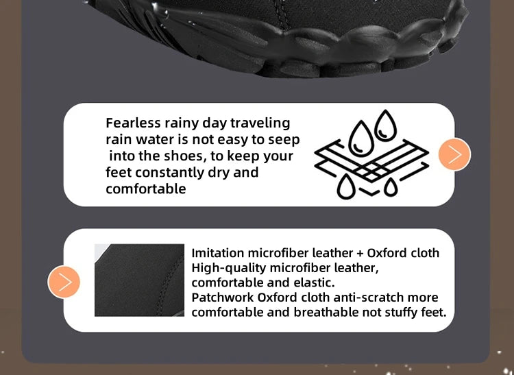 Winter Warm Running Barefoot Shoes Women Men Rubber Camping Sneakers Waterproof Non-Slip Breathable for Outdoor Walking