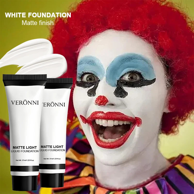 Halloween Pure White Makeup Foundation Mixable Pure White Foundation Adjuster Concealer Face Paint Makeup Clown COS Carnival