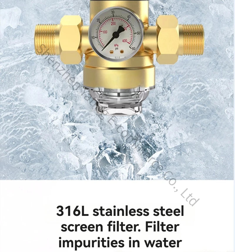 2026　DN15 Pressure Reducing Valve Brass Double Union Pipe Factory Water Pressure Reducing Pressure Stabilizing