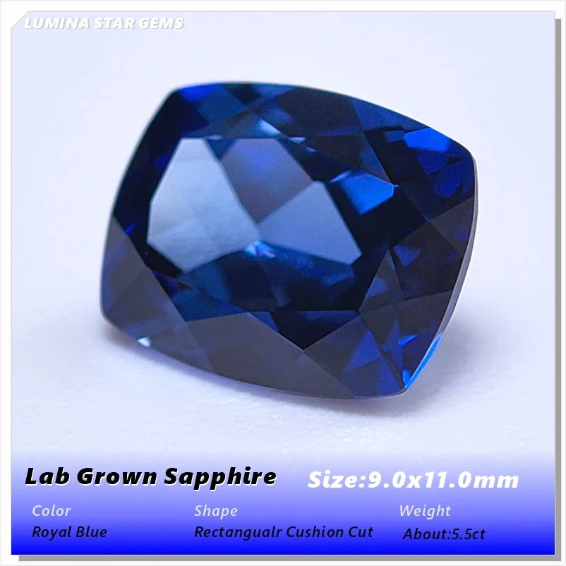 ABCLab Grown Sapphire Royal Blue Color Multiple Cuts Available Gems For Jewelry Setting&Custom Design Selectable Certificate