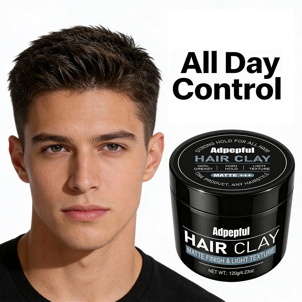 Matte Finish Hair Clay 120g Non Greasy Natural Look Strong Hold Texturizing Low Shine Hair Styling Mud Easy To Use For Men