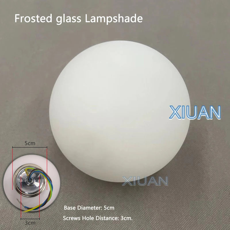 Glass Ball Lamp Modern Milky White Glass Wall Lamps for Bedroom Living Room Sofa Background Concealed Base Bathroom Wall Light