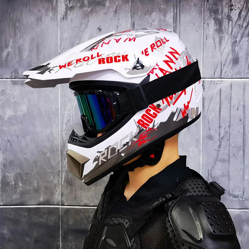 ORZ-Motocross Helmet Off Road Dirt Bike ATV MX Racing Helmet DOT Approved for Adults