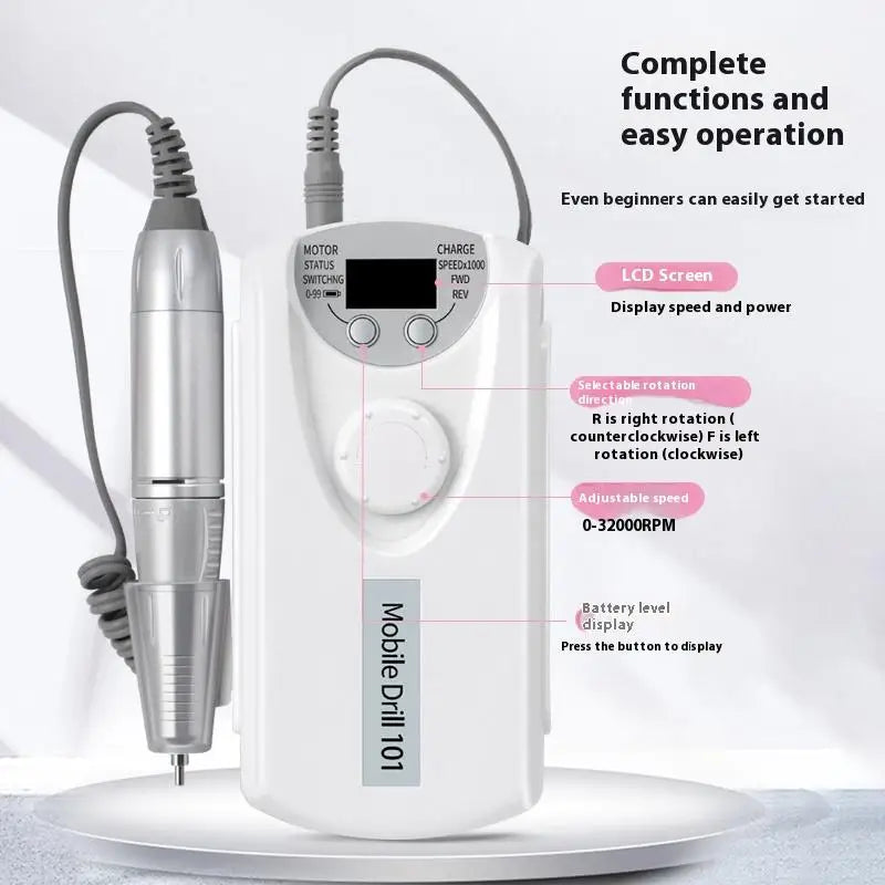 35000 RPM Rechargeable Nail Drill Machine Professional Portable Electric Manicure File For Nails Gel Polish Remove Grinding