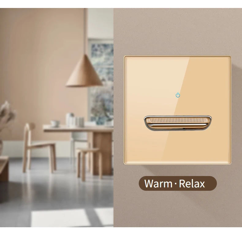 Wall Light Switch 1 2 3 4 Gang Tempered Glass Panel Blue LED Night Light White Black Gray Gold Pass Through Low Price
