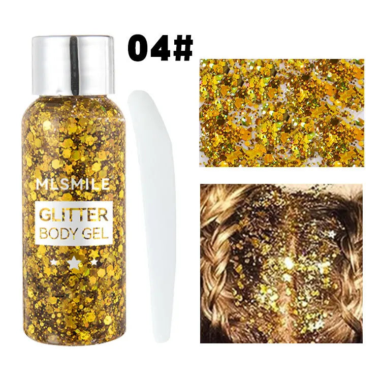 Eye Glitter Nail Hair Body Face Gel Art Waterproof High Gloss Glitter Body Multifunctional Makeup Decoration Party Festival