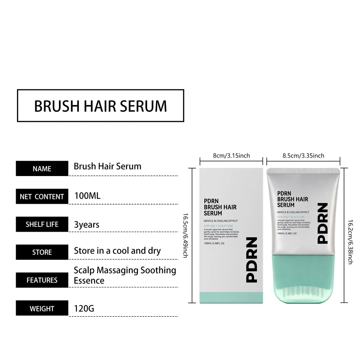 PDRN Hair Serum Cooling Brush Strengthen Hair Root Anti Hair Tired Scalp Nourishing Treatment for Scalp Massage Care Serum